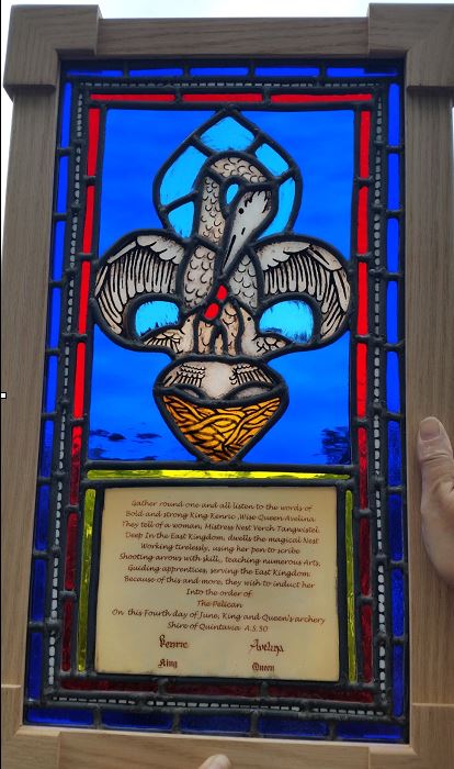 Pelican Stained Glass Scroll by Solskinn